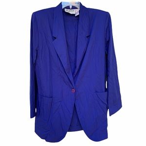 Vintage 80s Liz Baker Essentials Purple Blazer 8